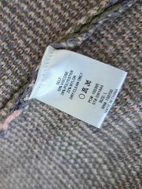 EUC FSL APPAREL CAMO PATTERN LONGLINE OPEN CARDIGAN SWEATER SIZE L - Picture 13 of 16